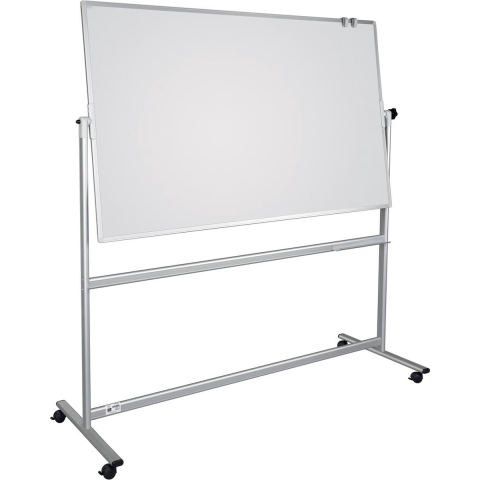 Dahle Mobiel whiteboard (b x h) 1500 mm x 1000 mm Wit Gelakt Draaibaar, Aan beide zijden te gebruiken, Incl. opbergbakje, Incl. wielen