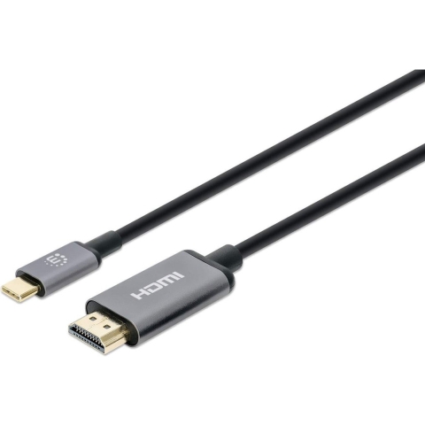 Manhattan 153607 USB-kabel HDMI 2.0 HDMI-A-stekker, USB-C stekker 2.00 m Zwart
