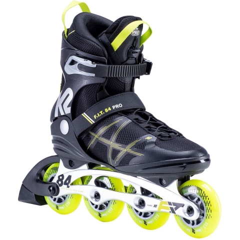 K2 - F.I.T. 84 Pro Black Yellow - Recreatie Fitness Skates - 44.5