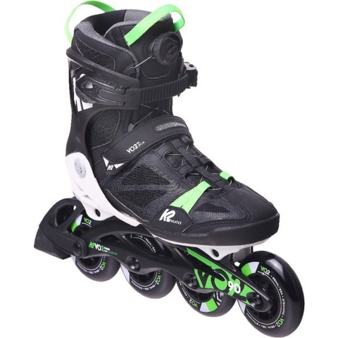 K2 VO2 90 BOA Black/White/Green - Fitness Tour Skates - 44.5