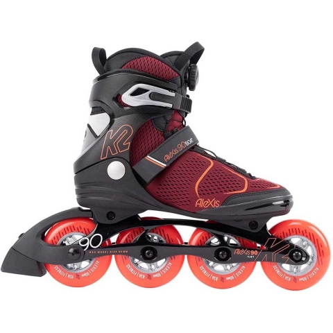 K2 - Alexis 90 Boa Burgandy Orange - Fitness Tour Skates - 39.5