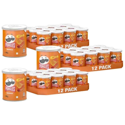 3x Pringles Chips Paprika 12 x 40 gr