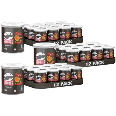 3x Pringles Chips Hot&Spicy 12 x 40 gr