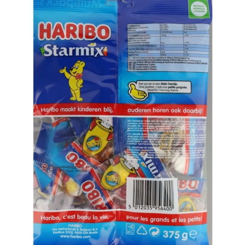 6x Haribo Starmix Uitdeelzakjes 375 gr