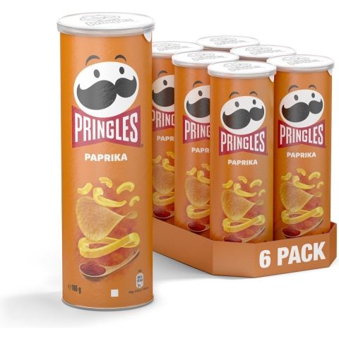 6x Pringles Chips Paprika 165 gr