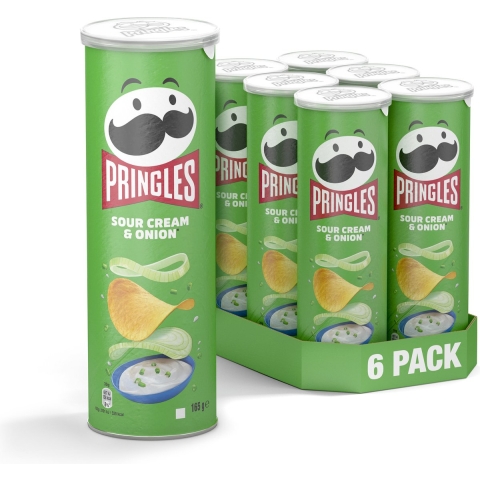 6x Pringles Chips Sour Cream&Onion 165 gr