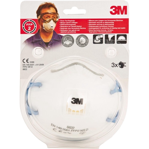 3M 8822C3 Stofmasker Met Ventiel - FFP2 (3st)