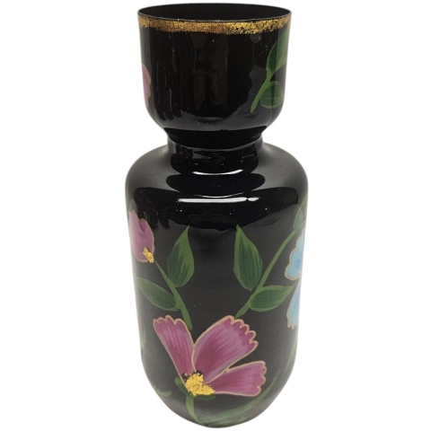 Vaas handgeschilderd bloem 9x9x20cm