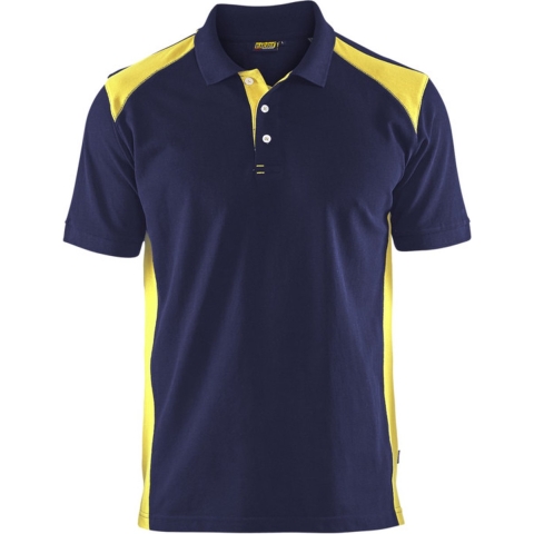 Blåkläder Poloshirt Pique 33241050 | Marine/High Vis Geel | Maat S - 7330509603390