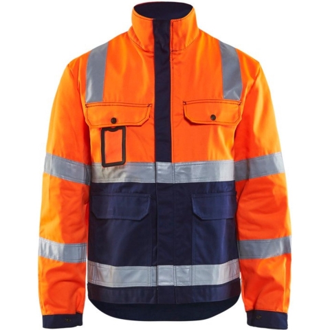 Blåkläder Jack, ongevoerd High-Vis 40231804 | High-Vis Oranje/Marineblauw | Maat XS - 7330509313442
