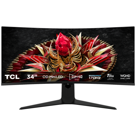 Tcl 34r83q Qd-mini Led Gaming Monitor - 34 Inch Wqhd 3440 X 1440 Ahva (advanced Hyper-viewing Angle)