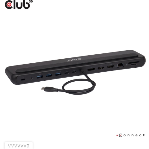 Club 3D 12-1 USB-C Triple Display PD3.0 100W Docking Station + Charger dockingstation