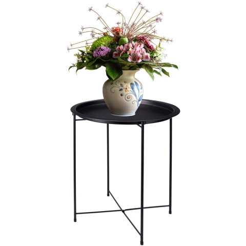 Bijzettafel zwart ø47xh50cm