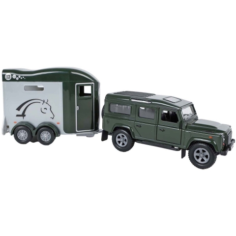 Kids Globe Land Rover met trailer 26cm