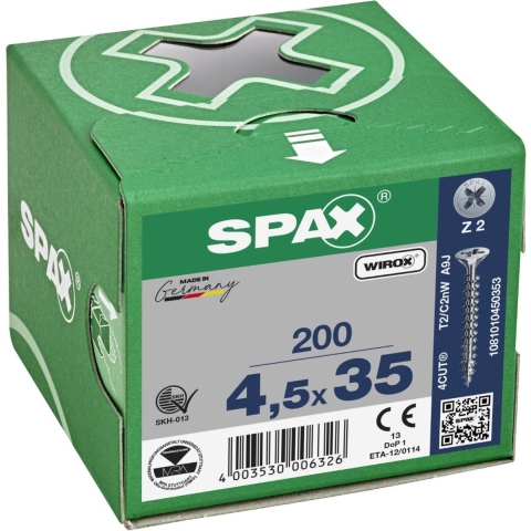 SPAX Universele Schroeven Verzonken Kop - Voldraad - Z2 - 4.5x35 Mm (200st)