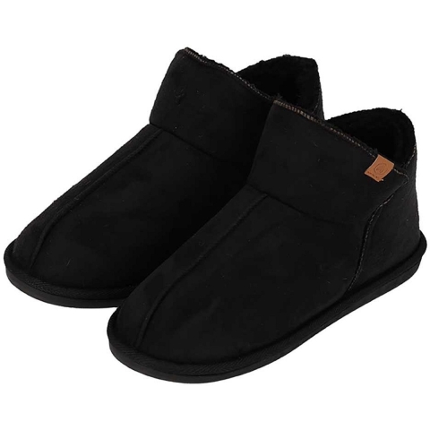 Apollo - Hoge sloffen heren - Suède - Zwart