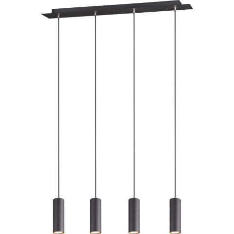 TRIO MARLEY - Hanglamp - 4x GU10 - Zwart mat