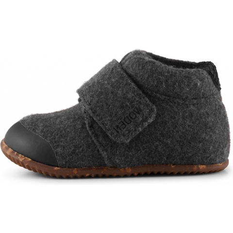 Woden Pantoffels - Kim - Vilt - Dark Grey Melange - Woden - 21 - Babyschoen