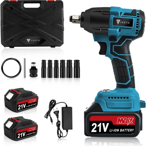 Vesto® VESTO-DBL11 - Accu Slagmoersleutel - 21V 600Nm incl. 2 accu's en koffer