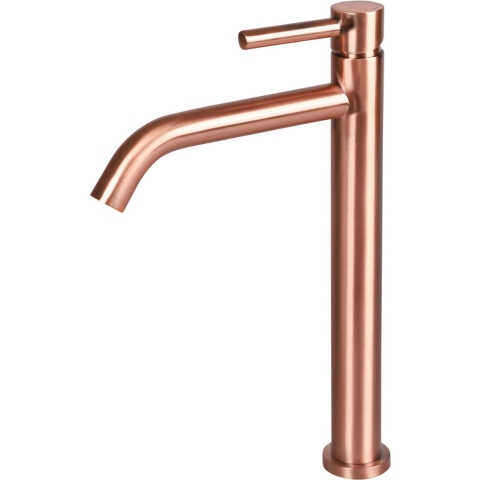 Differnz Wastafelkraan - Hoog - Mengkraan Koud en Warm - Rood Koper