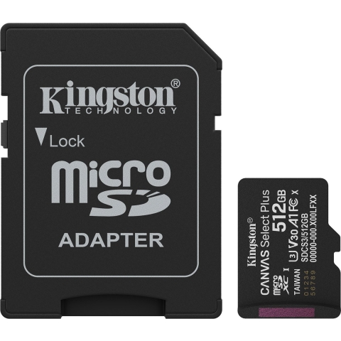 Kingston Canvas Select Plus 512 GB MicroSDXC geheugenkaart