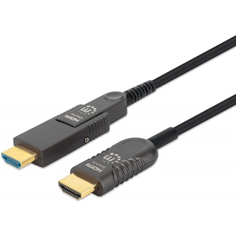Manhattan 355537 HDMI-kabel HDMI Aansluitkabel HDMI-A-stekker, HDMI-micro-D-stekker 50 m Zwart 4K UHD
