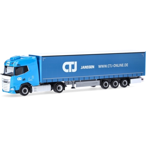 Herpa 318495 H0 Vrachtwagen DAF XG gardinendekzeilen „CTJ” (Nordrhein-Westfalen/Dormagen)