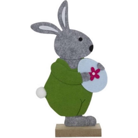 Vensterdeco vilt paashaas met ei 61cm