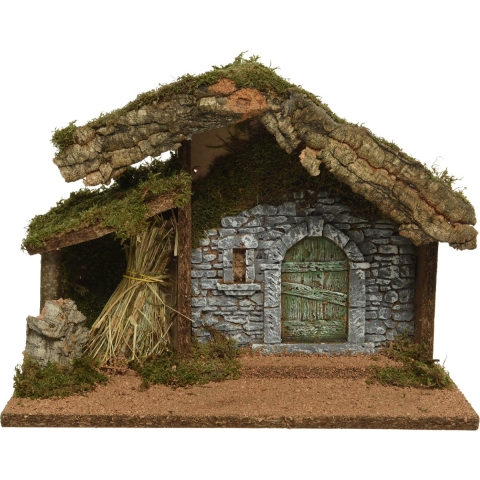 Led kerststal bo l37b17h27 cm naturl Decoris - Decoris