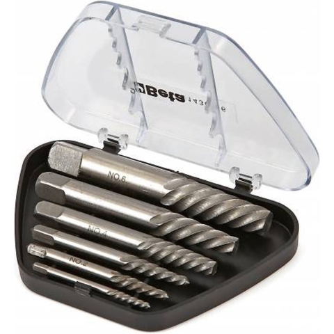 Beta 6-delige set tapeinduithalers vervaardigd uit gehard en geslepen staal (art. 1430/..) in kistje 1430/S6 - 014300106