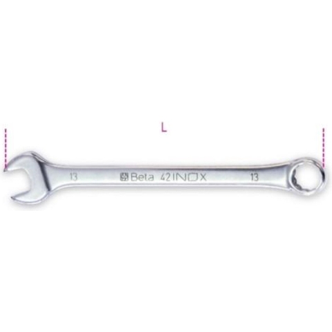 Beta 42INOX 46 Ringsteeksleutels vervaardigd uit roestvaststaal - 000420343 000420343