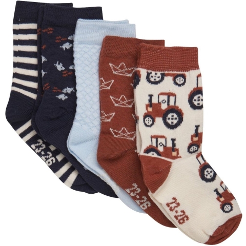 Minymo Sokken - 5-pack - Schildpad Shell - Minymo - 23/26 - Sokken