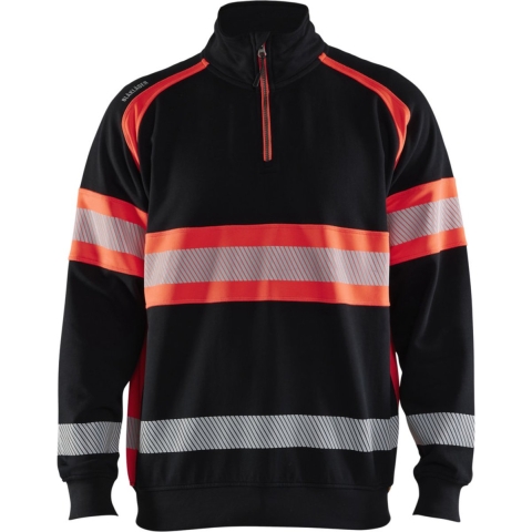 Blåkläder High-Vis Sweater 35531158 | Zwart/High-Vis Rood | Maat 4XL - 7330509830864