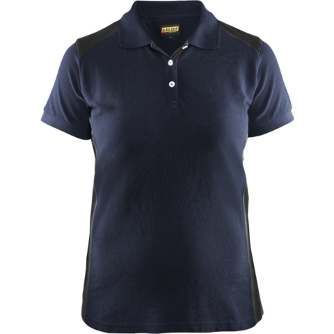 Blåkläder Dames poloshirt piqué 33901050 | Donker marineblauw/Zwart | Maat 3XL - 7330509646557
