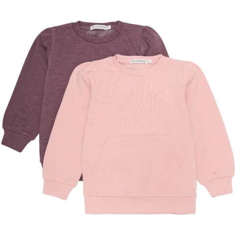 Minymo Sweatshirt - 2-pack - Misty Rose - Minymo - 9 jaar (134) - Sweatshirt