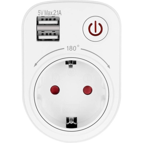 LEDmaxx 106649 Tussenstekker Met USB