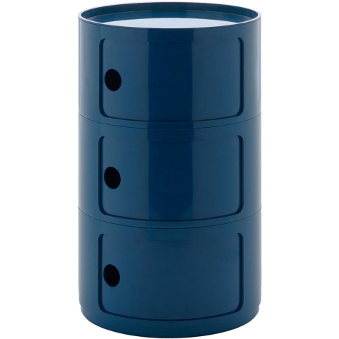 Kartell - Componibili Big Container, blauw, 3 elementen, hoogte 69,5 cm
