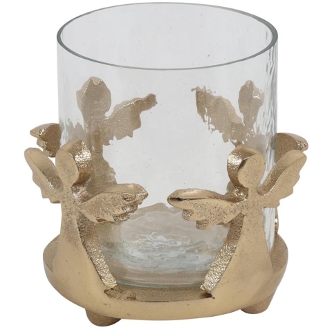 Theelicht engelen S goud Ø10xH10cm