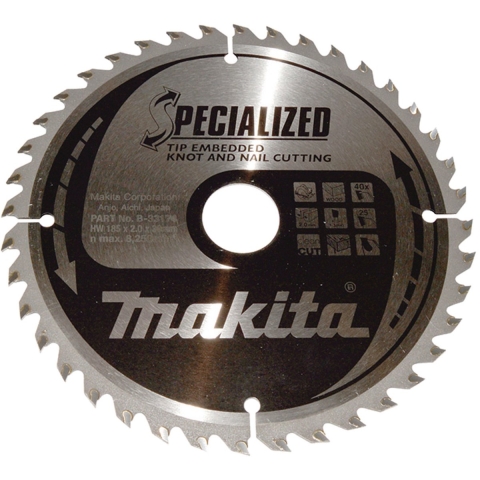 Makita Zaagblad | Tipe | 185x30x2,0 | 40T | 25 Graden - B-33174