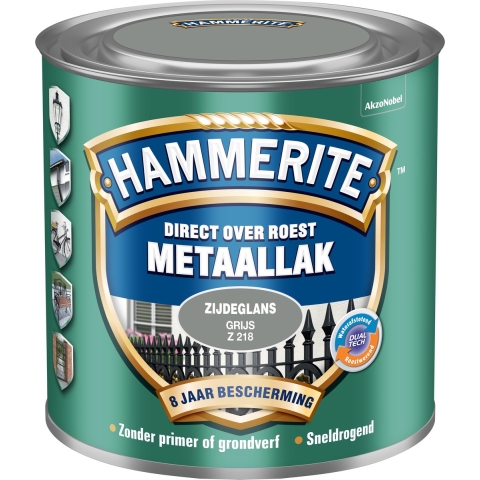 Hammerite Metaallak Zijdeglans | Grijs | Z218 | 250ml - 5123986
