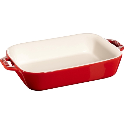 Staub Rechthoekige gratineerschaal 20 x 16 cm - kers 1,1 l | Bakken&Braden | 4009839311383