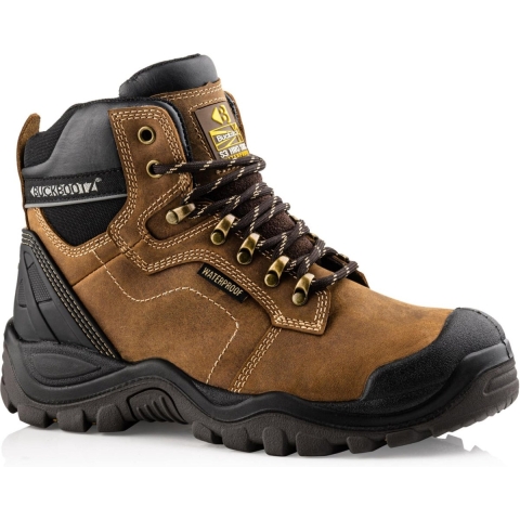 BuckBootz Werkschoen BSH009 Hoog S3 + KN | Bruin BSH009BR | Maat 43 - 00.176.033.43
