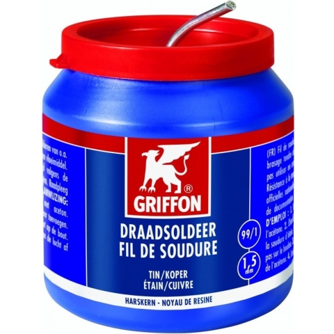 Griffon Draadsoldeer Tin/Koper 99/1 Harskern | Ø 1.5 mm Pot | 500 g - 6312652