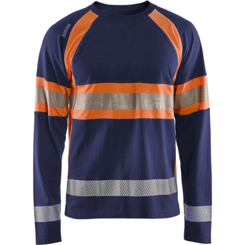 Blåkläder High-Vis T-Shirt lange mouwen 35101030 | Marineblauw/Oranje | Maat XL - 7330509714072