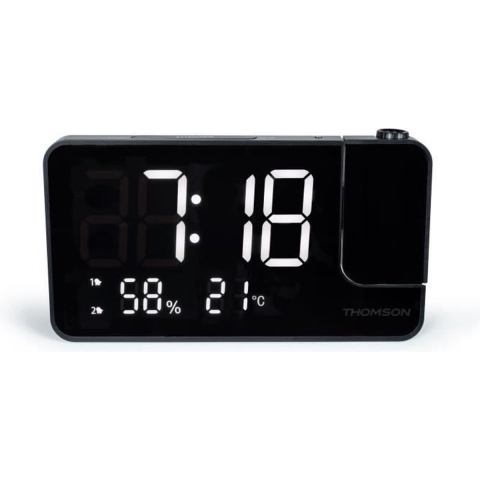 THOMSON CP100T - Projectorklokradio - FM-radio - Dubbel alarm - Zwart