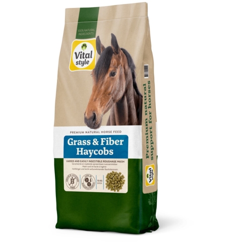Vitalstyle Paardenvoer Haycobs Gras&Fiber 15 kg