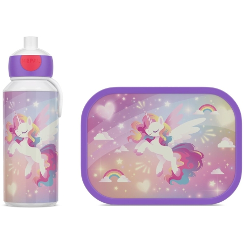 Mepal Lunchset Campus (pop-up drinkfles + lunchbox) - Unicorn Glow