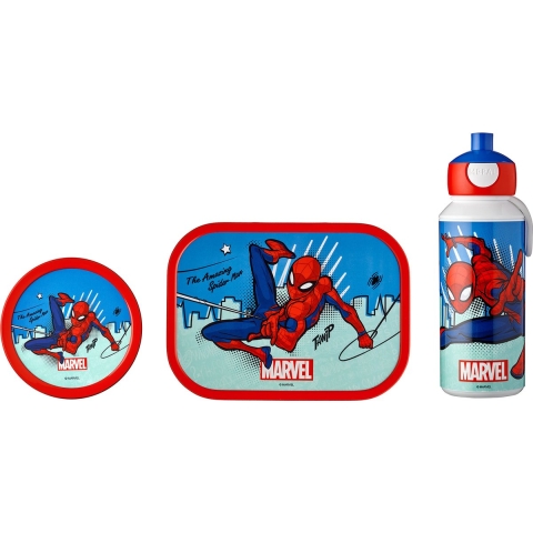 Mepal Lunchset Campus (drinkfles pop-up, lunchbox & fruitbox) - Spiderman