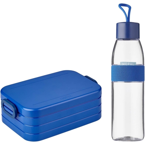 Mepal Giftset Onderweg (lunchbox Take a Break + waterfles Ellipse) - Vivid blue