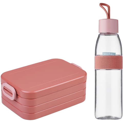 Mepal Giftset Onderweg (lunchbox Take a Break + waterfles Ellipse) - Vivid mauve